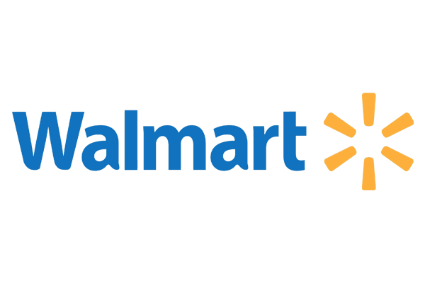 Walmart Logo The image shows the Walmart logo, featuring the word "Walmart" in blue with a yellow spark symbol on the right.